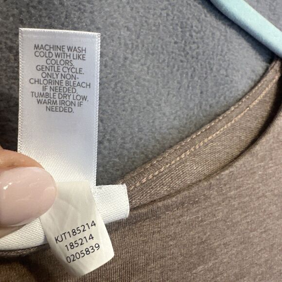 J. Jill Pure Jill Poncho Pima Cotton Plus Size 1X-2X Brown Earthtones Pockets - Picture 6 of 8